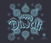 Diwali Festival Greeting Facebook Post Design
