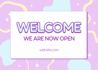 Welcome Now Open Postcard Image Preview