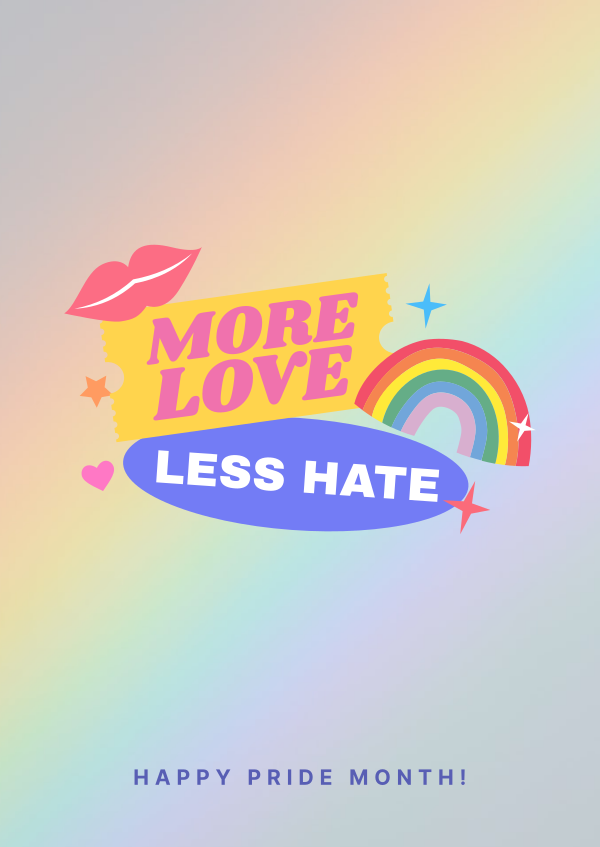 More Love, Less Hate Poster Design Image Preview