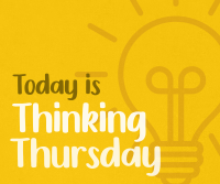 Minimalist Light Bulb Thinking Thursday Facebook Post Design