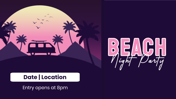 Beach Night Party Facebook Event Cover Design Image Preview