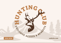  Hunting Club Deer Postcard Design