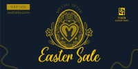 Floral Egg with Easter Bunny and Shapes Sale Twitter post Image Preview