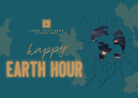 Happy Earth Hour Postcard Image Preview