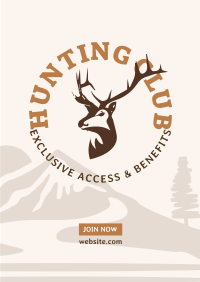  Hunting Club Deer Poster Design