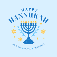 Hanukkah Menorah Greeting Instagram Post Design