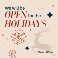 Christmas Holiday Opening Instagram Post Design