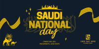 Saudi National Day Twitter Post Design