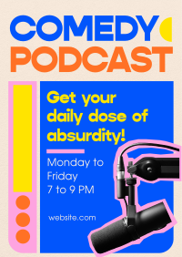Daily Comedy Podcast Flyer Design