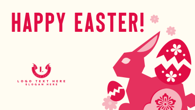 Floral Easter Bunny  Facebook event cover Image Preview