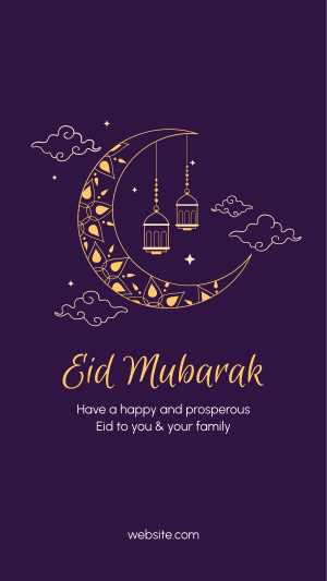 Magical Moon Eid Mubarak Facebook story Image Preview