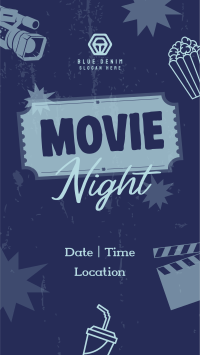 Retro Movie Night Instagram Reel Image Preview