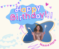 Fun Birthday Greeting Facebook Post Design
