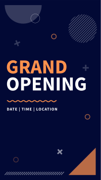 Geometric Shapes Grand Opening Instagram Story Design