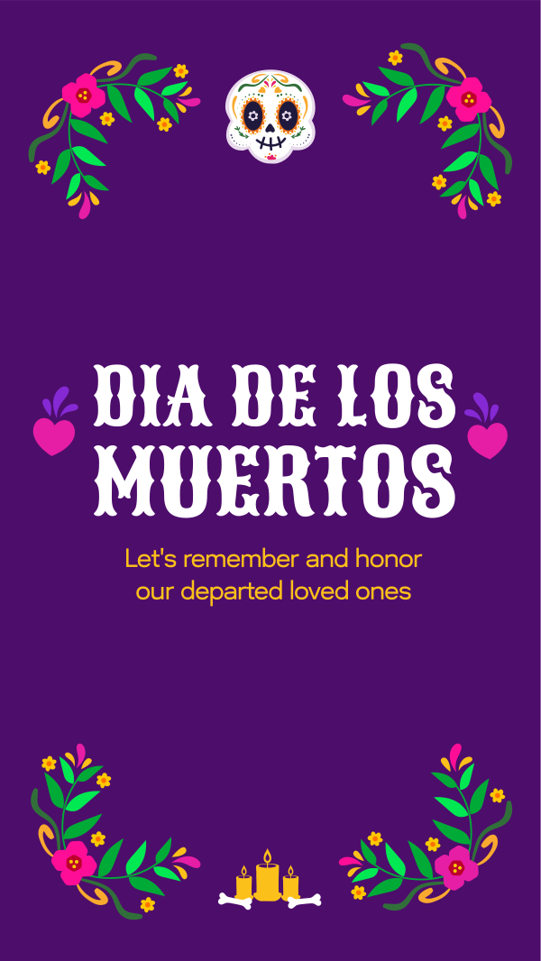 Floral Dia De Los Muertos Instagram Story Design Image Preview