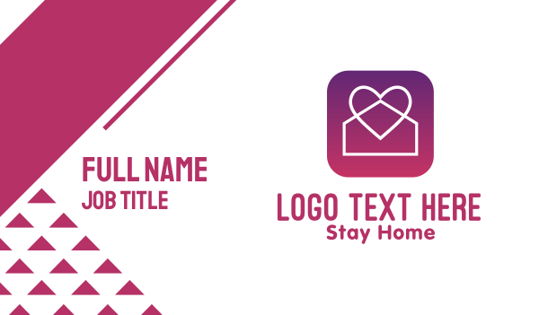 Stay Home App Business Card Design Image Preview
