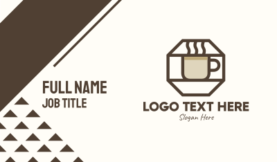 Brown Hexagon Coffee Cup Business Card Image Preview