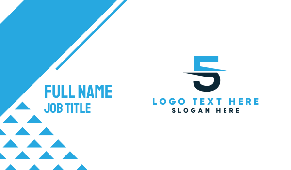 Segmented Number 5  Business Card Design Image Preview