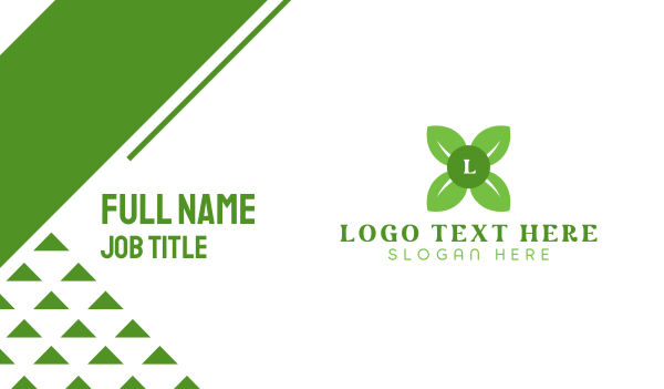 Green Leaf Lettermark Business Card Design Image Preview