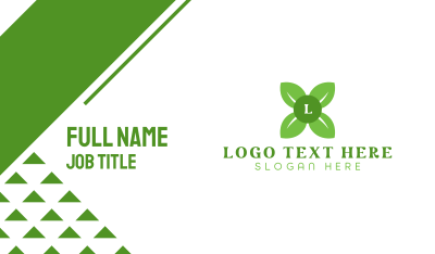 Green Leaf Lettermark Business Card Image Preview