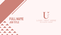 Elegant Leaves Letter U Business Card Preview