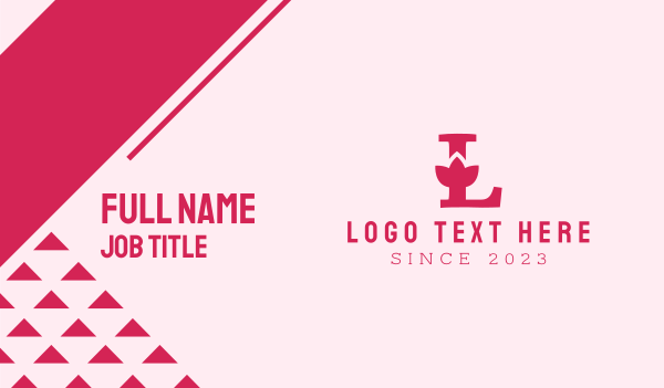 Pink Letter L Flower  Business Card Design Image Preview