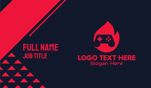 Red Hot Game Controller Business Card Design Image Preview