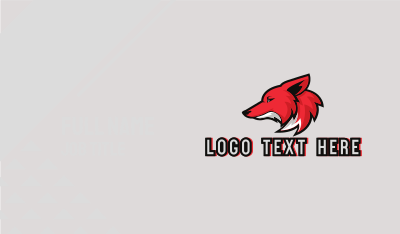 Sports Gaming Red Coyote Mascot Business Card