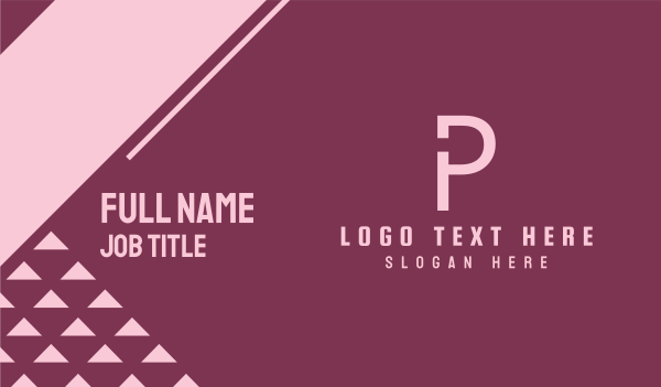 Generic Simple Letter P Business Card Design Image Preview