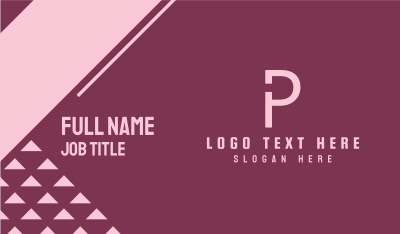 Generic Simple Letter P Business Card Image Preview