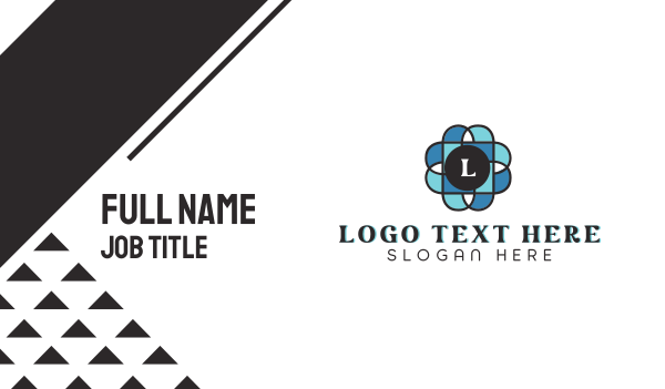 Blue Weaving Pattern Lettermark Business Card Design Image Preview