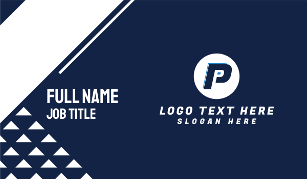 Blue Racing Letter P Business Card Design Image Preview