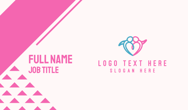 Lovely Heart Couple Business Card Design Image Preview