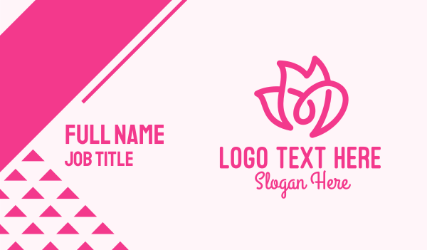 Pink Flower Loop Business Card Design Image Preview