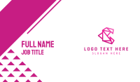 Pink Polygon C Business Card Design