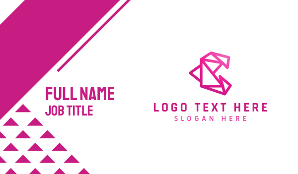 Pink Polygon C Business Card Design Image Preview