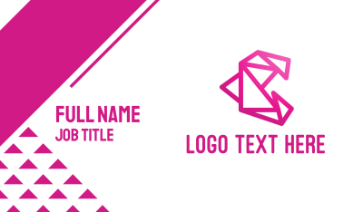 Pink Polygon C Business Card
