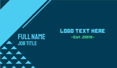 Gaming & Technology Text Font Business Card