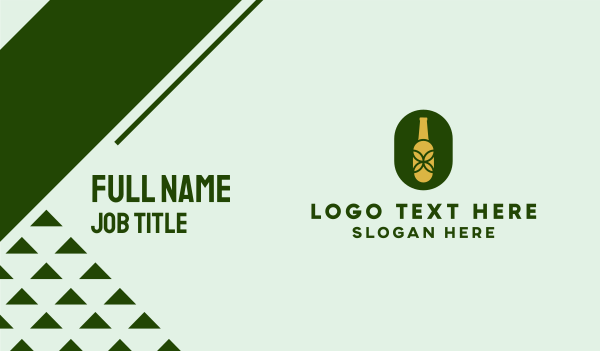 Organic Beer Bottle  Business Card Design Image Preview