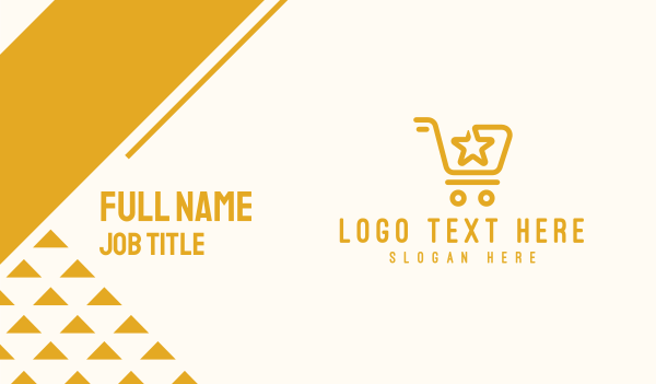 Yellow Star Shopping Cart Business Card Design Image Preview