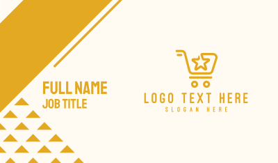 Yellow Star Shopping Cart Business Card Image Preview