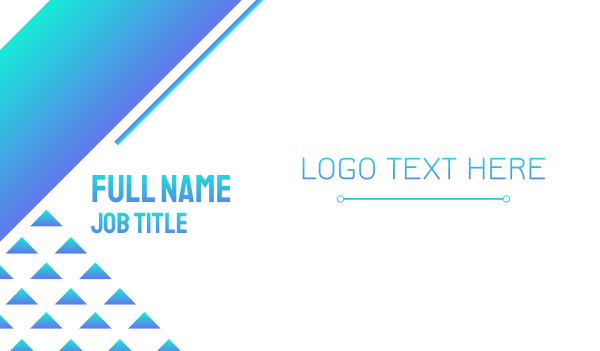 Blue Gradient Tech Wordmark Business Card Design Image Preview
