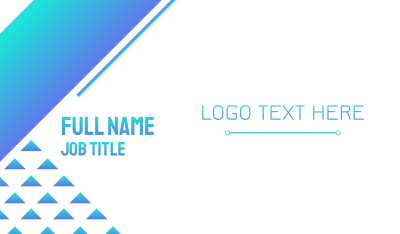 Blue Gradient Tech Wordmark Business Card Image Preview