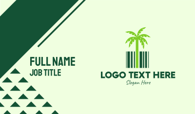 Green Coconut Barcode Business Card