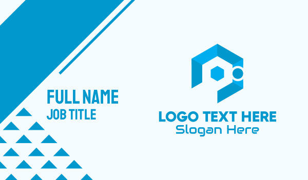 Blue Digital Hexagon Tech  Business Card Design Image Preview