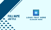 Blue Square Lettermark Business Card Image Preview
