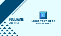 Blue Square Lettermark Business Card Image Preview