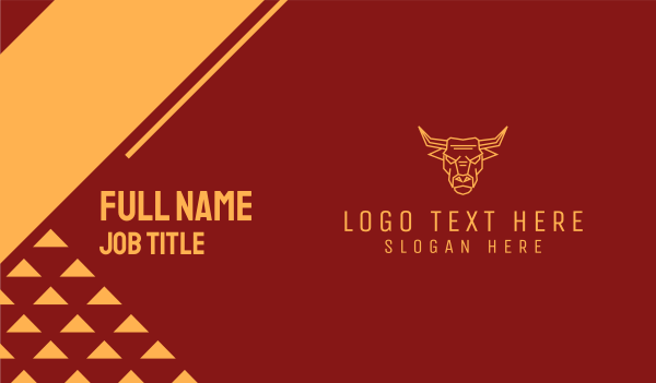 Golden Angry Ox  Business Card Design Image Preview