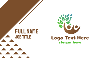 Brown Couple Leaf Business Card
