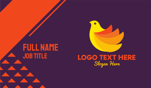 Yellow Orange Bird Business Card Design Image Preview